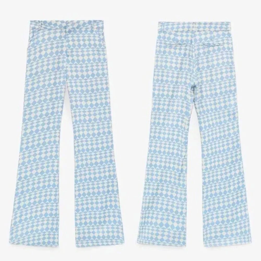 Zara Satin Effect Geometric Printed Pants S - Picture 4 of 5